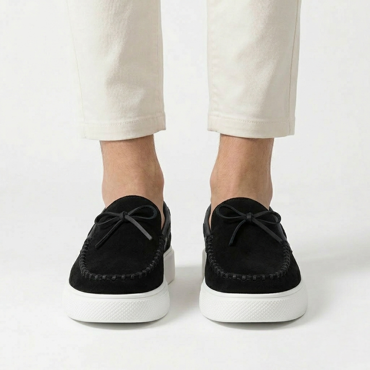 Men’s Black Suede Loafers - Davide
