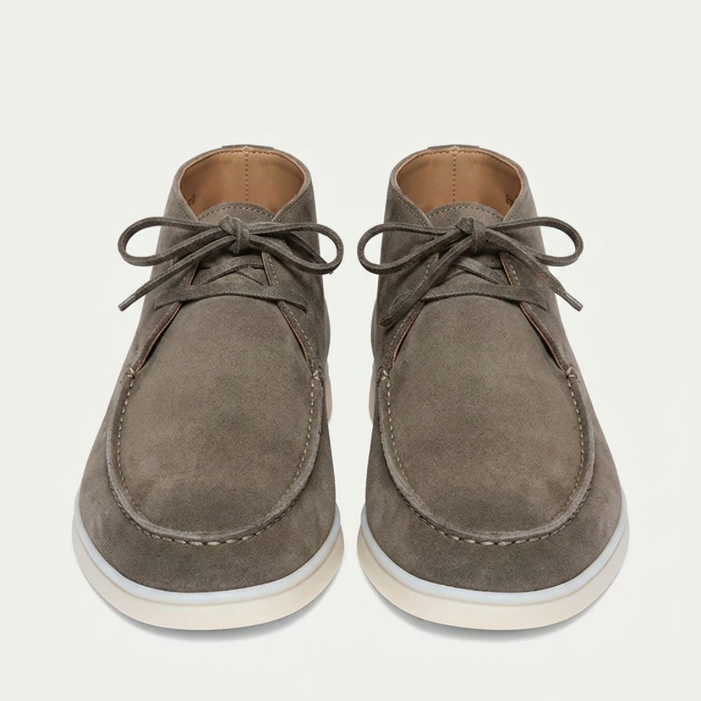 Men’s Grey Suede Loafers - Revello