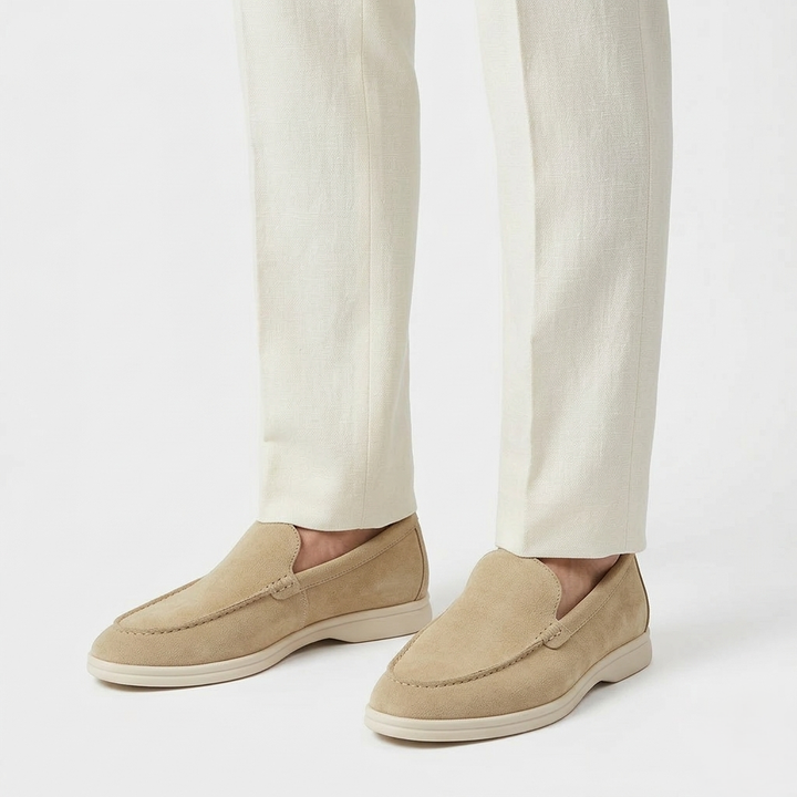 Men’s Beige Suede Loafers - Gabriele