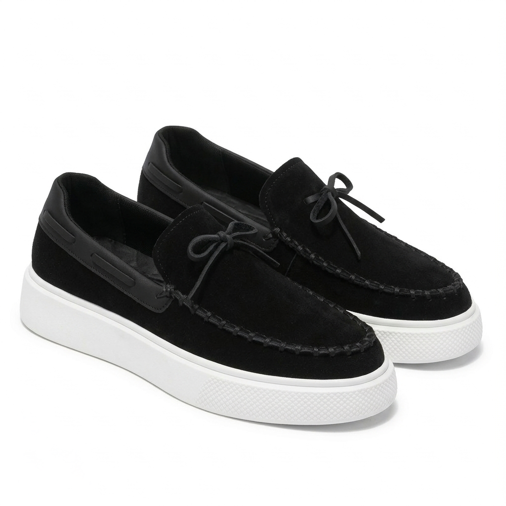 Men’s Black Suede Loafers - Davide