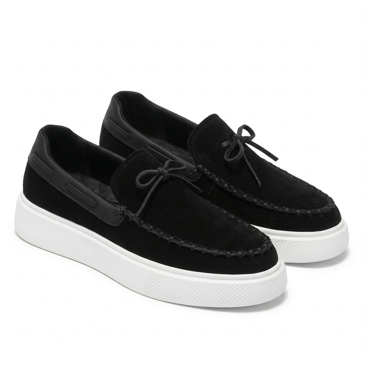 Men’s Black Suede Loafers - Davide