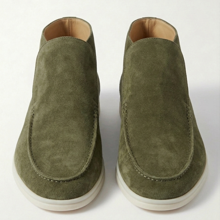 Men’s Olive Leather Loafers - Vincenzo