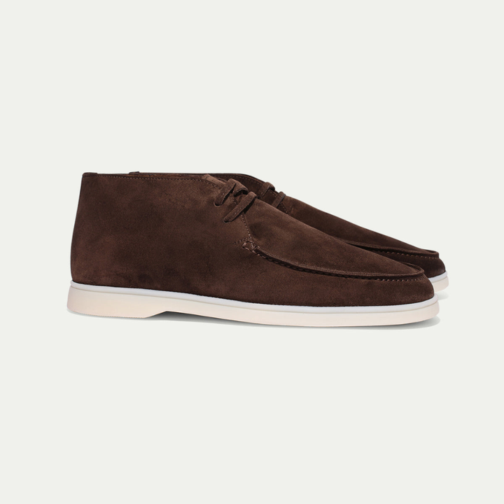 Men’s Coffee Suede Loafers - Revello