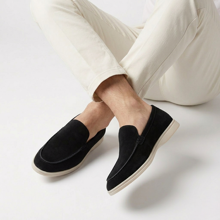 Men’s Black Suede Loafers - Gabriele