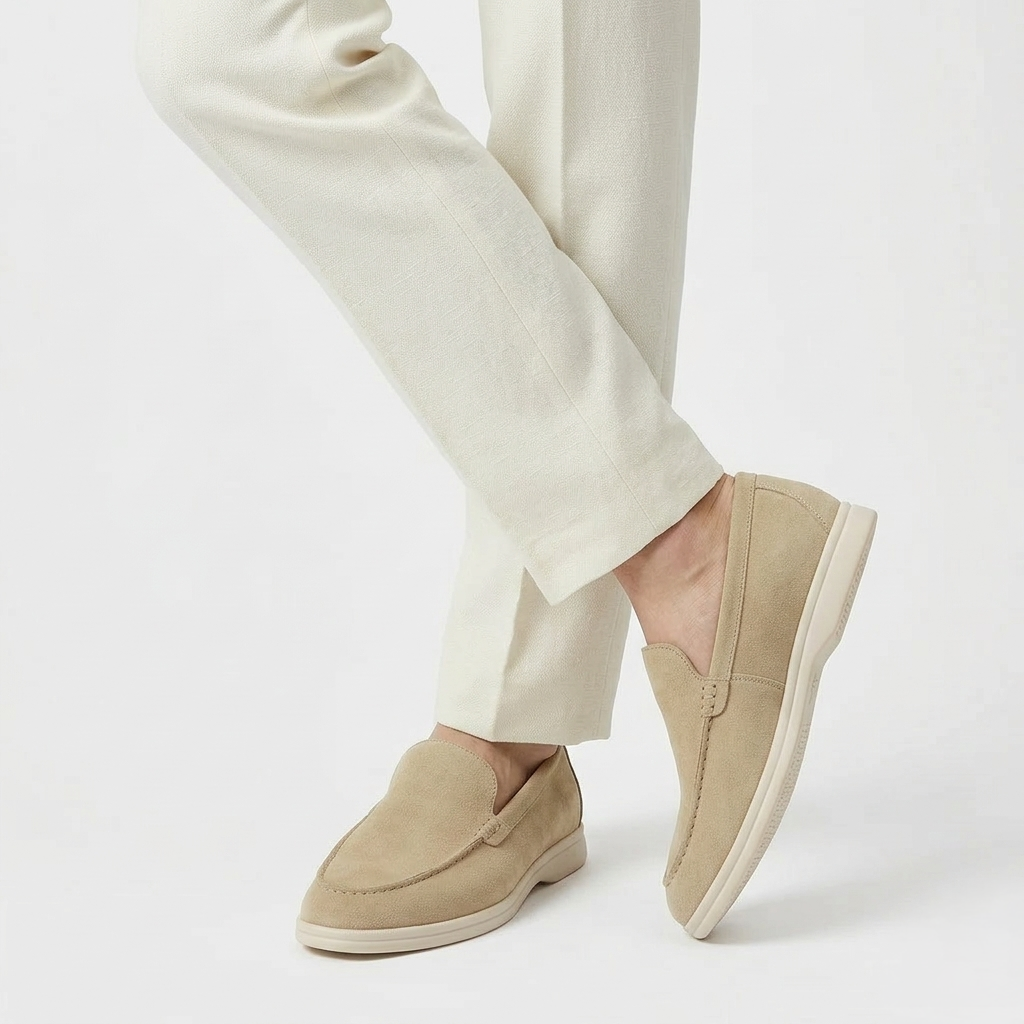 Men’s Beige Suede Loafers - Gabriele