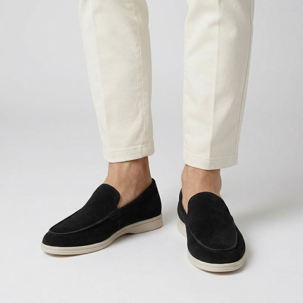 Men’s Black Suede Loafers - Gabriele