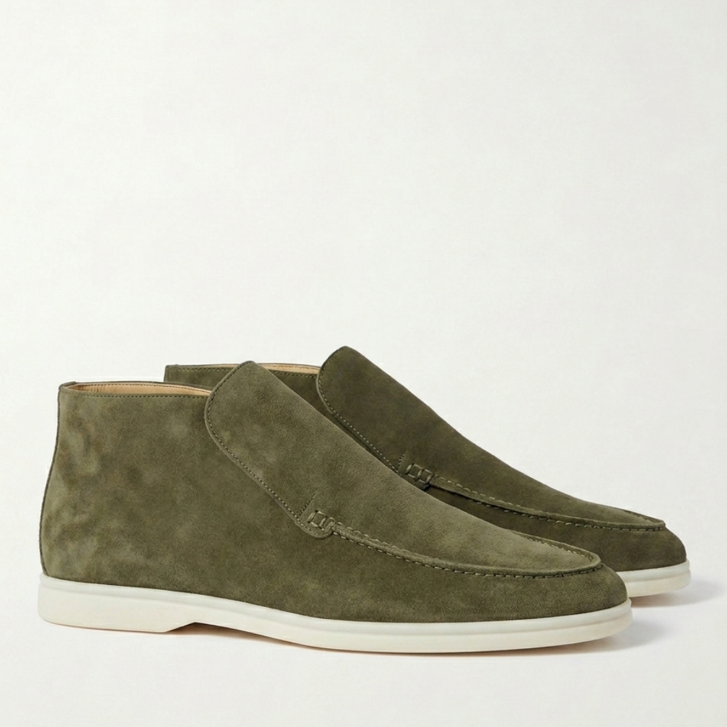 Men’s Olive Leather Loafers - Vincenzo