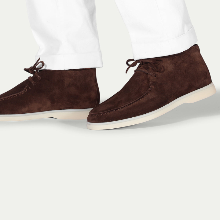 Men’s Coffee Suede Loafers - Revello