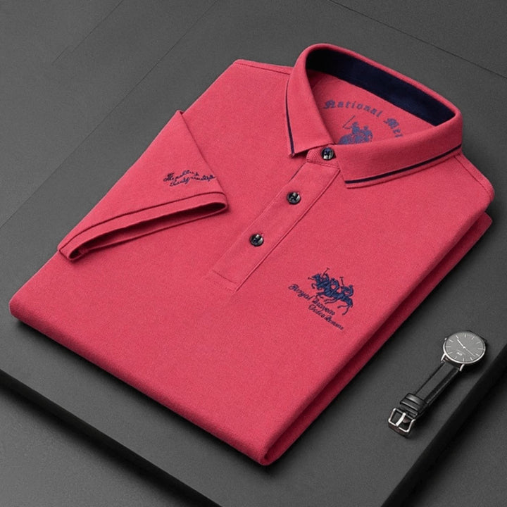 Men’s Embroidered Short-Sleeve Polo Shirt