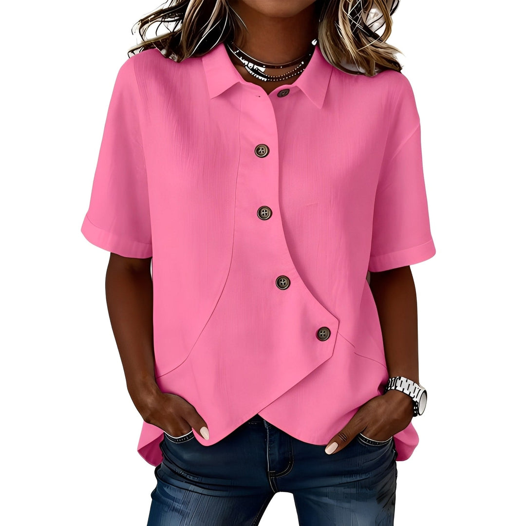 Women’s Linen-Blend Short-Sleeve Shirt