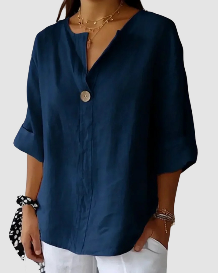 Women’s Relaxed-Fit Linen-Blend Blouse