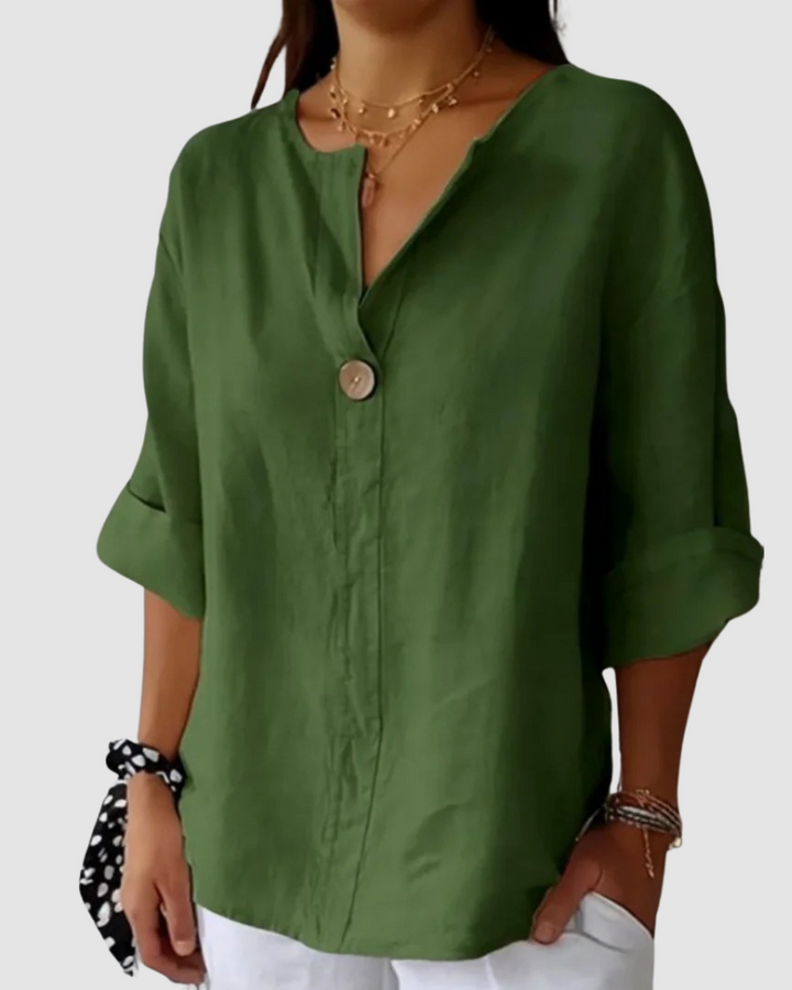Women’s Relaxed-Fit Linen-Blend Blouse