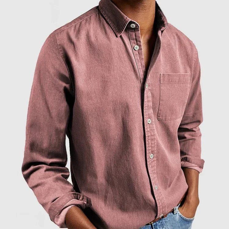 Men’s Casual Cotton Shirt with Chest Pocket