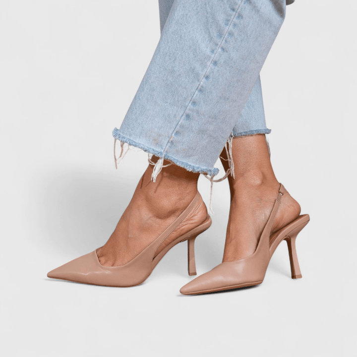 Women’s Suede Pointed-Toe Slingback Heels