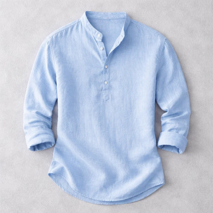 Men’s Cotton-Linen Henley Shirt