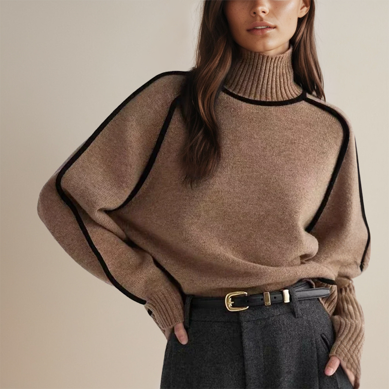 Women’s Contrast Roll-Neck Jumper