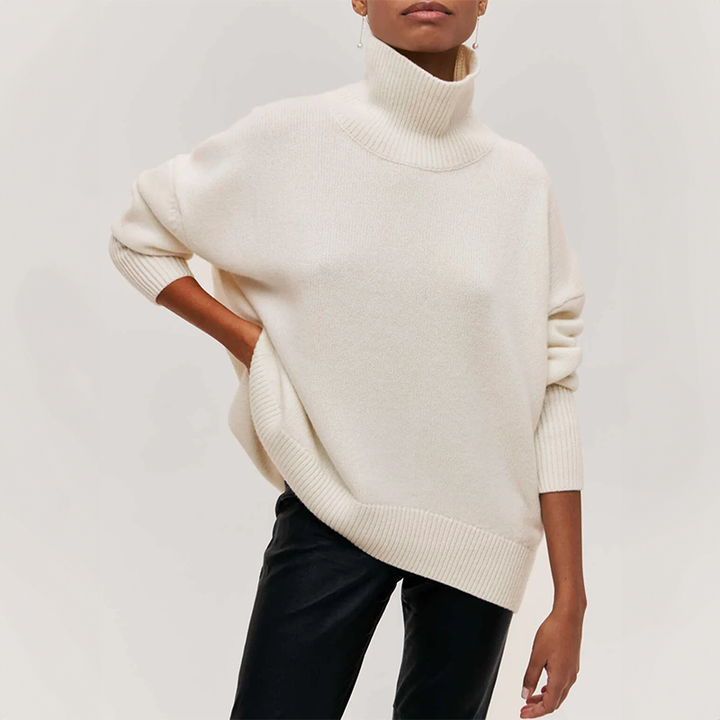 Women’s Oversized Short-Sleeve Roll-Neck Jumper