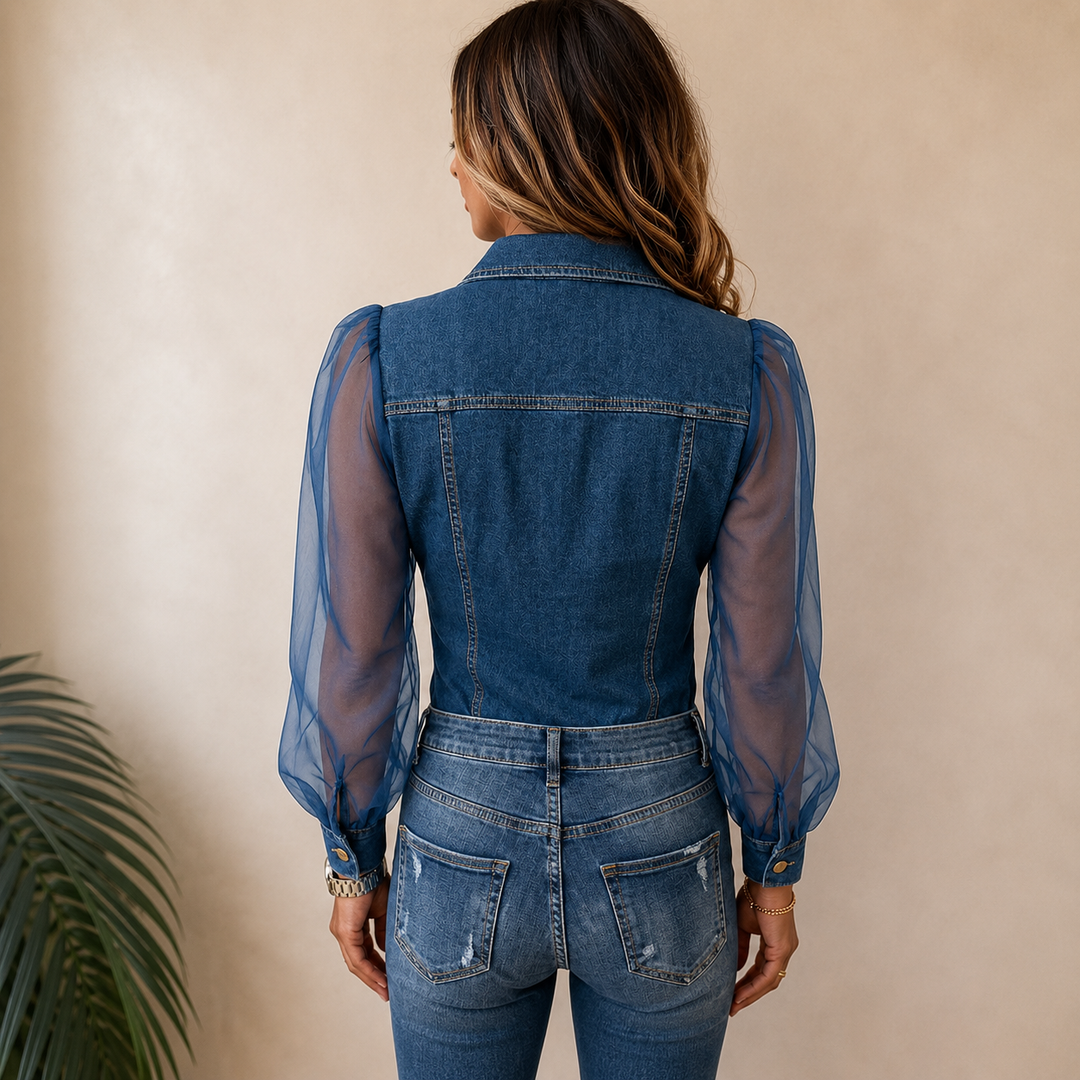 Amelie™ | Stylish Denim-Look Blouse