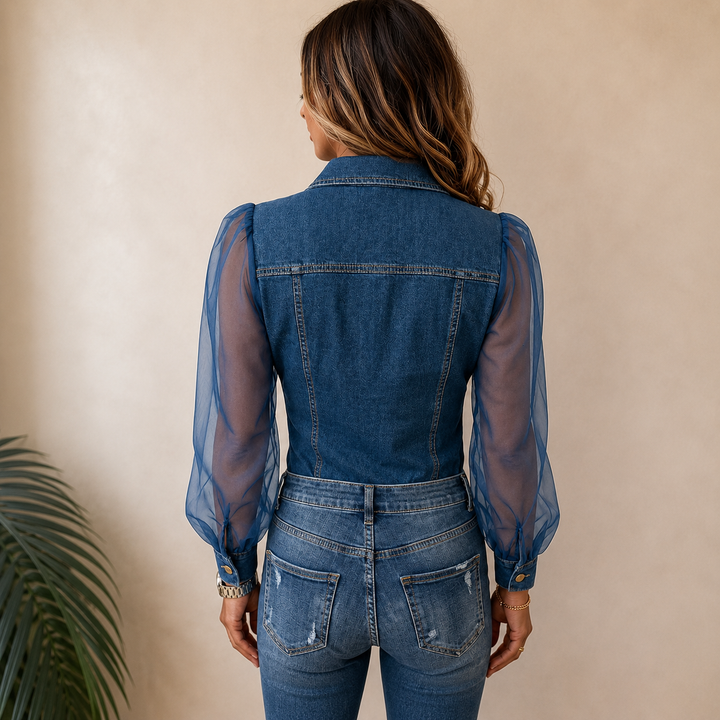 Amelie™ | Stylish Denim-Look Blouse