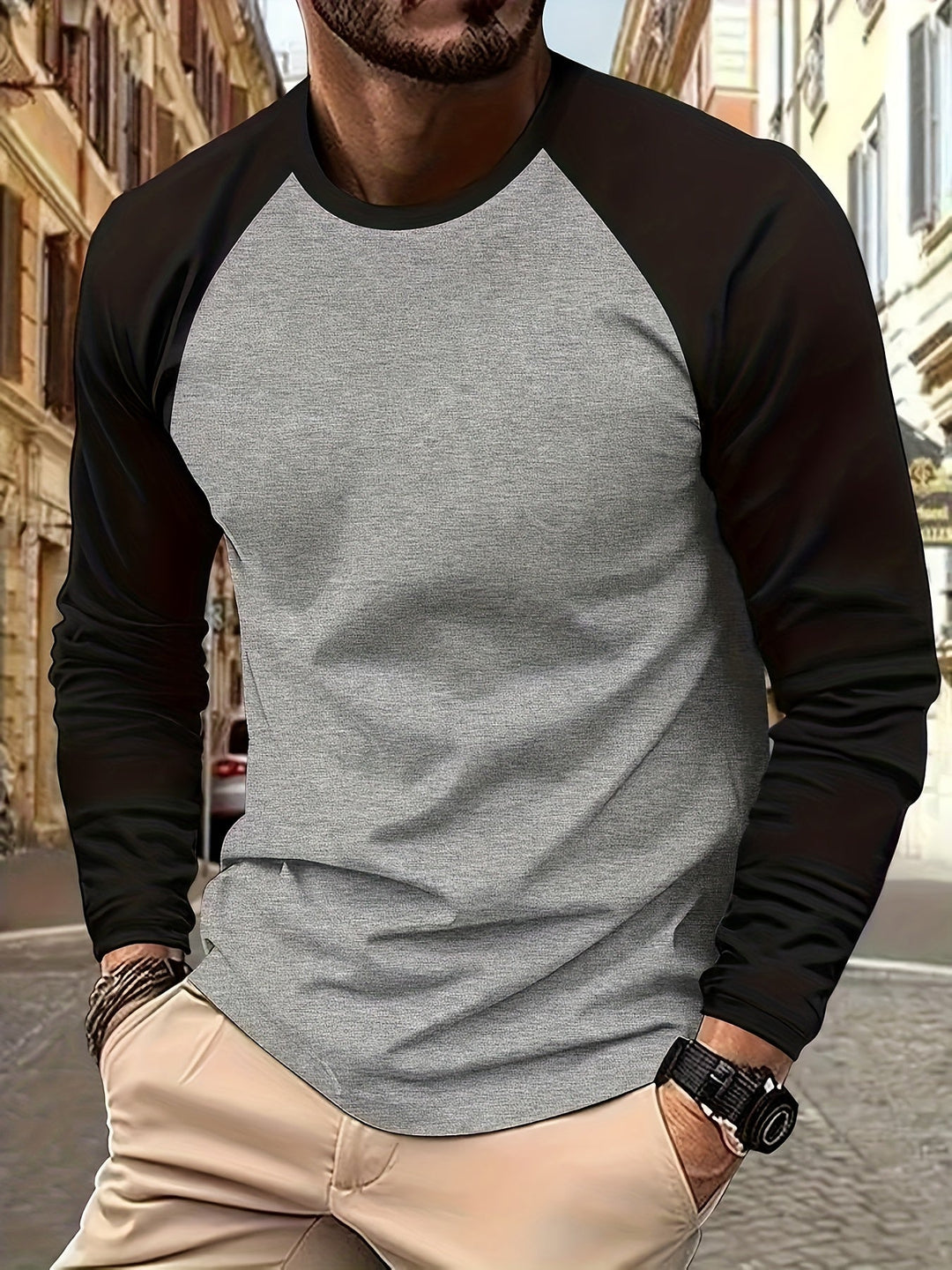 Men’s Raglan Long-Sleeve Top