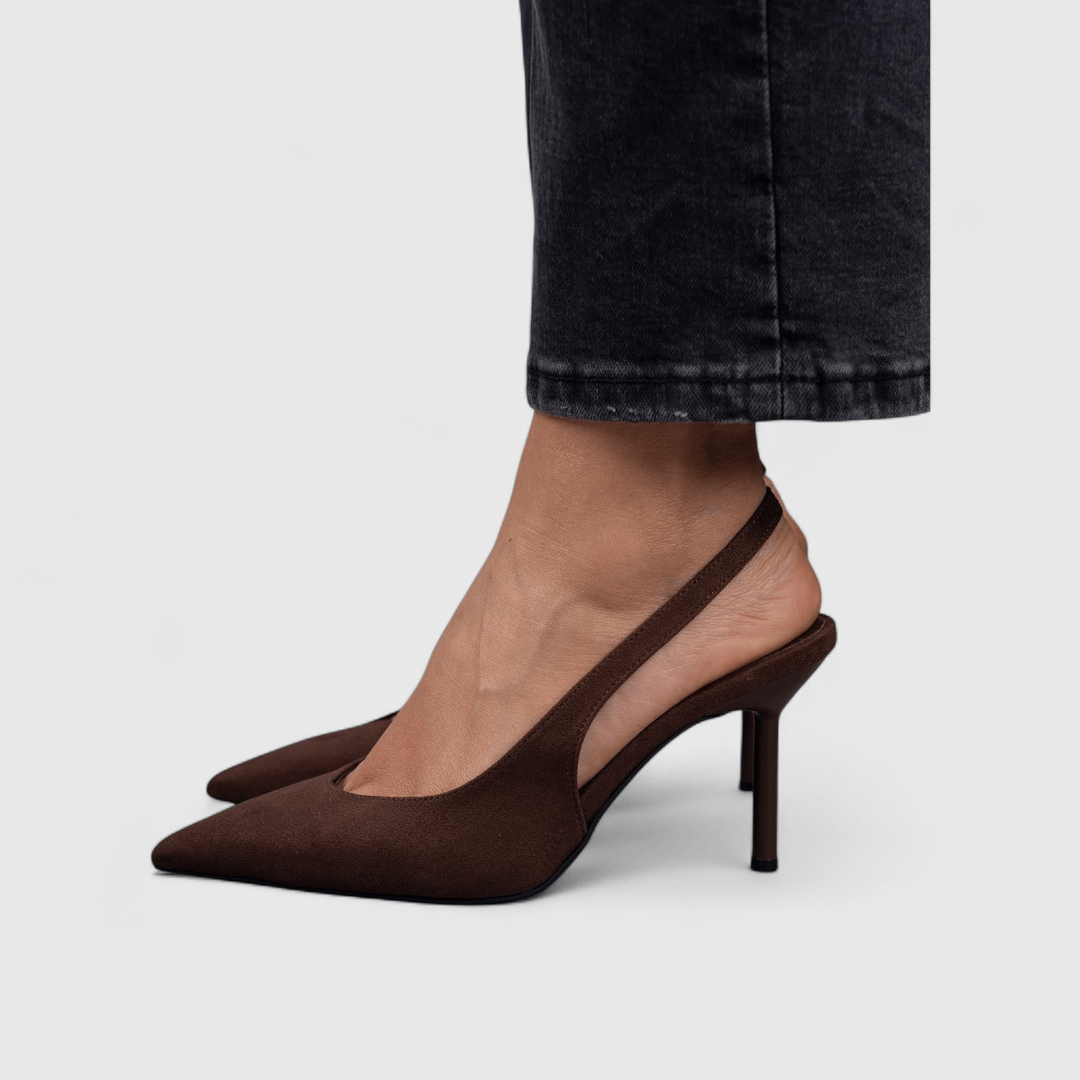 Women’s Suede Pointed-Toe Slingback Heels