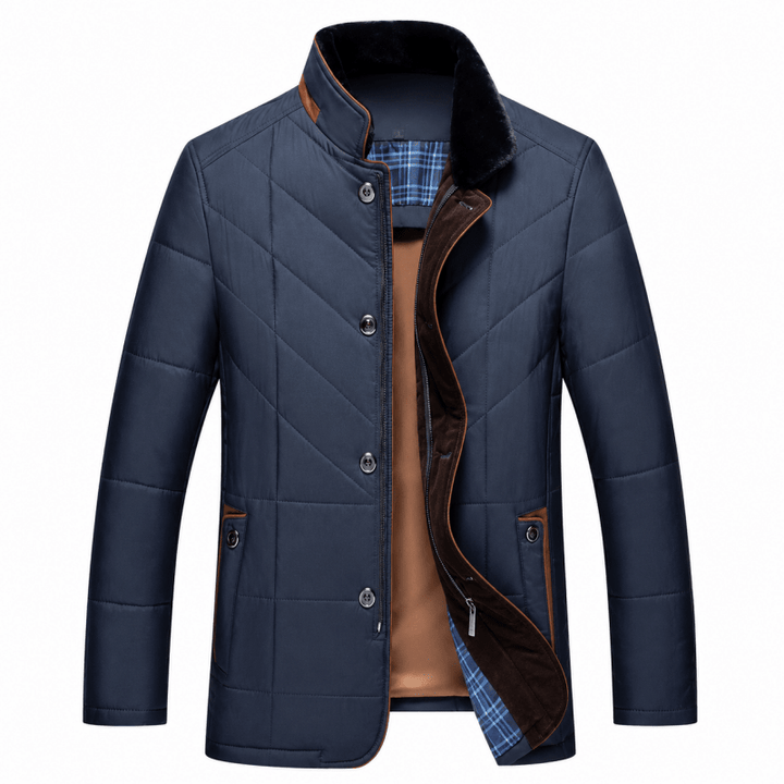 Men’s Quilted Funnel-Neck Jacket