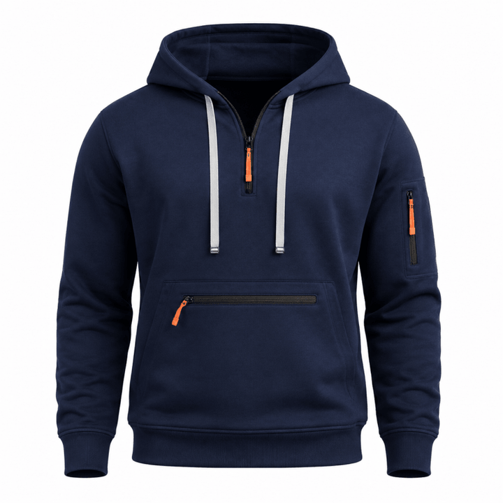 Men’s Multi-Pocket Quarter-Zip Hoodie