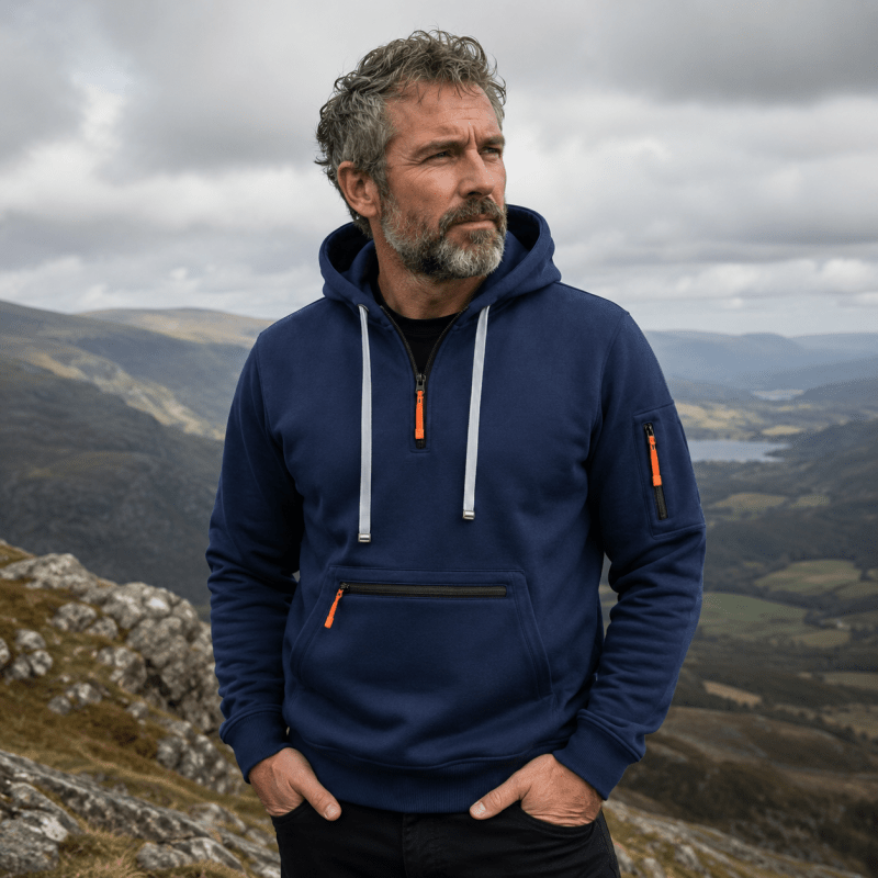 Men’s Multi-Pocket Quarter-Zip Hoodie