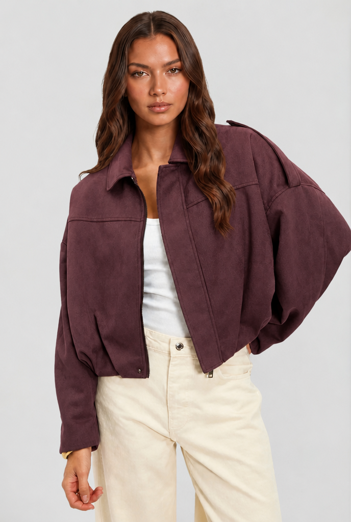 Womens Oversized Suede Jacket