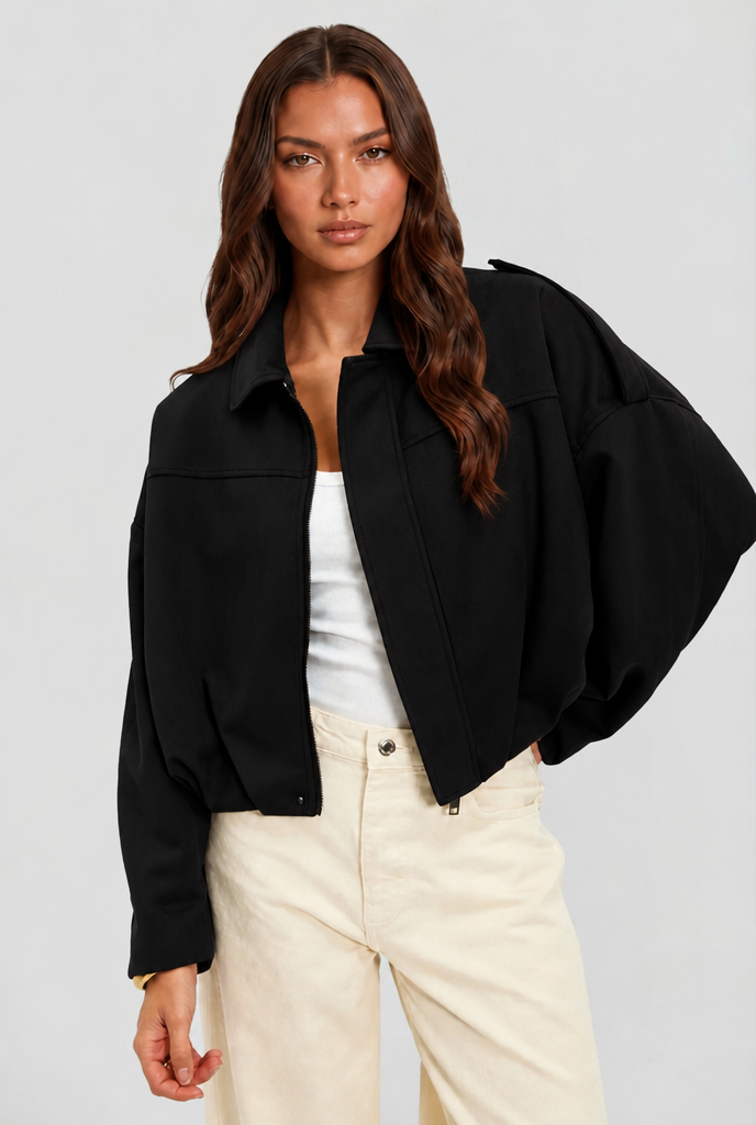 Womens Oversized Suede Jacket