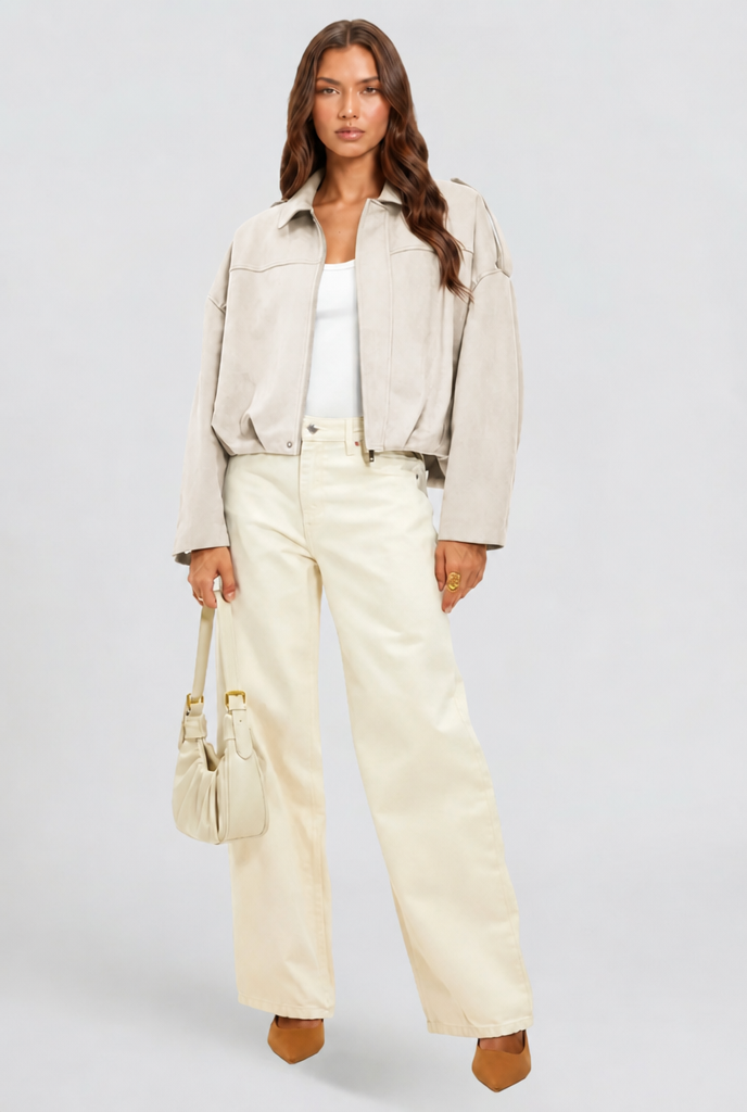 Womens Oversized Suede Jacket