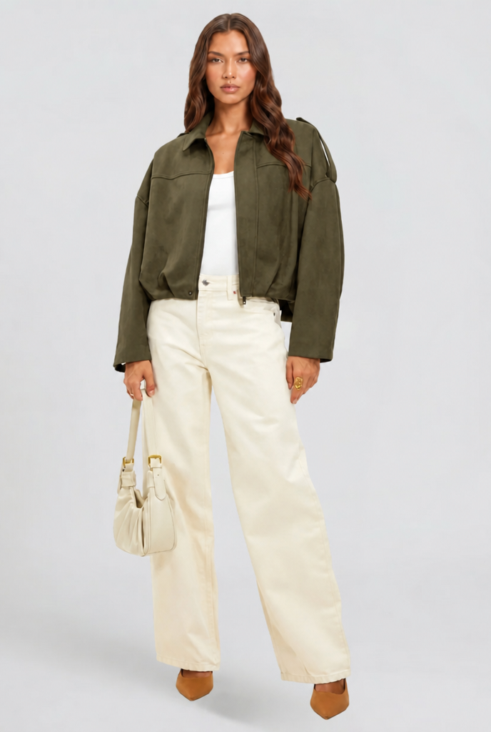 Womens Oversized Suede Jacket