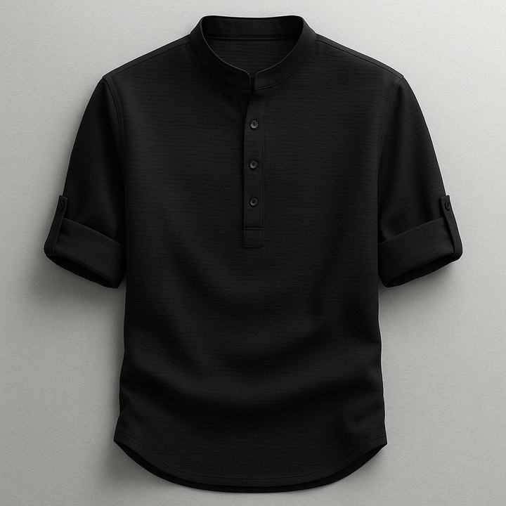 Men’s Textured Henley Shirt