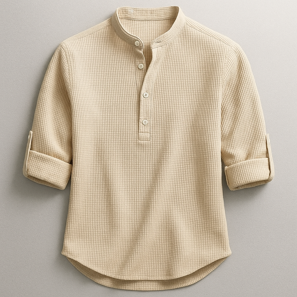 Men’s Textured Henley Shirt