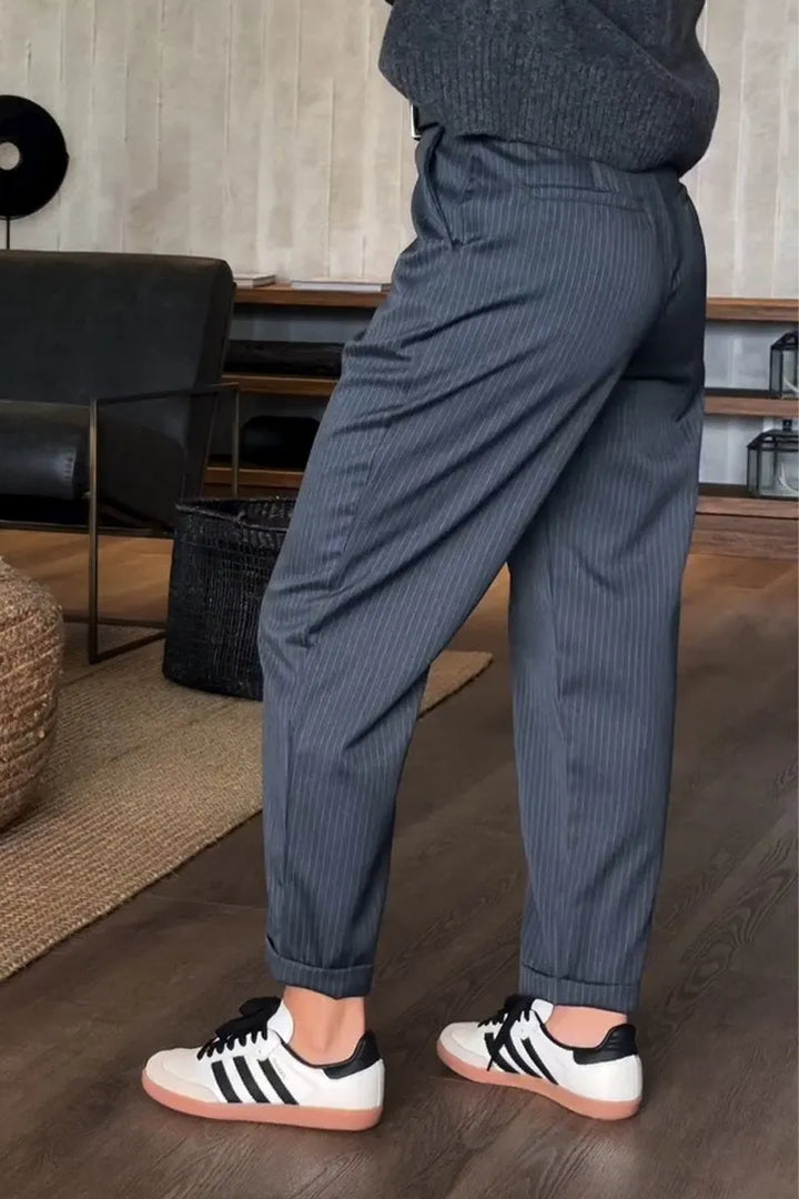 Women’s High-Waisted Pinstripe Trousers