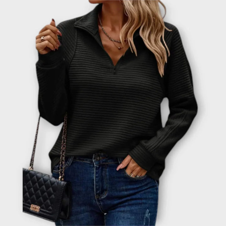 Women’s Ribbed Half-Zip Pullover Sweater