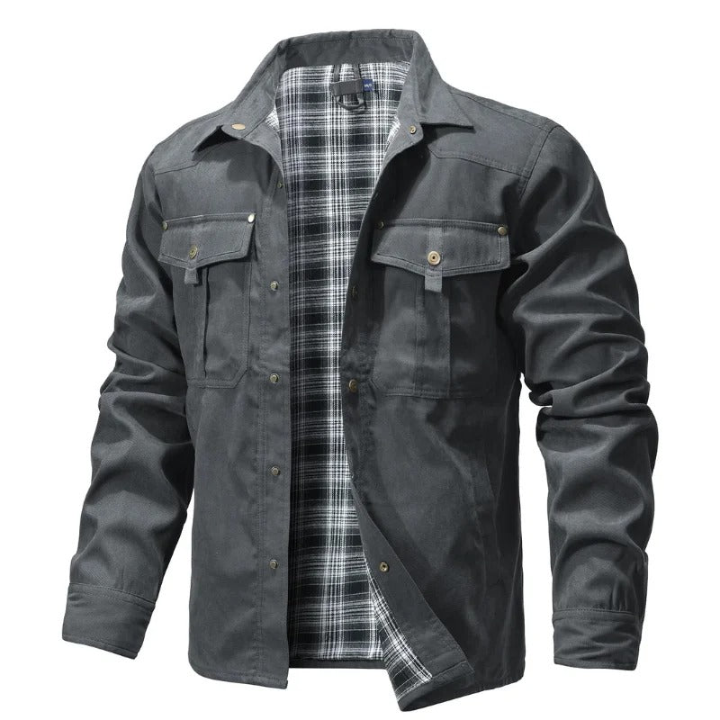 Men’s Check-Lined Utility Overshirt