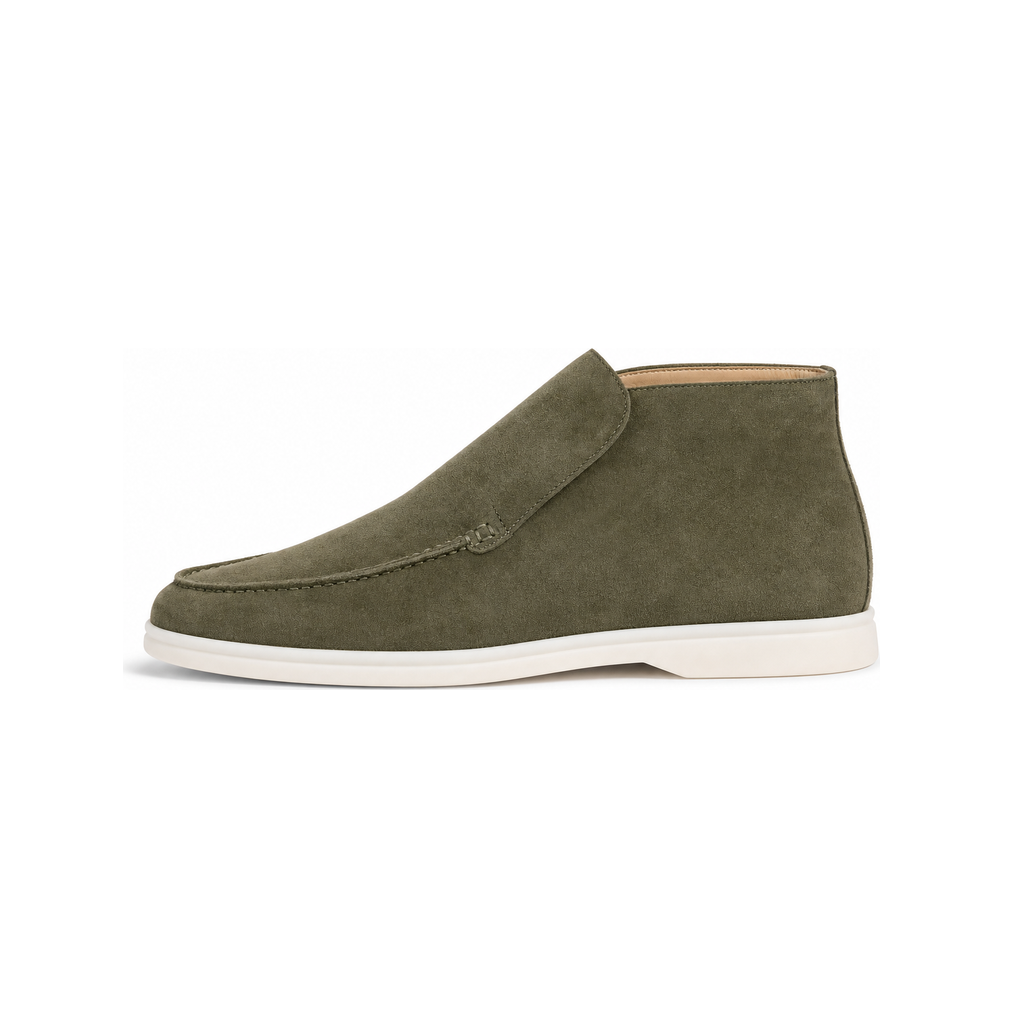 Men’s Olive Leather Loafers - Vincenzo