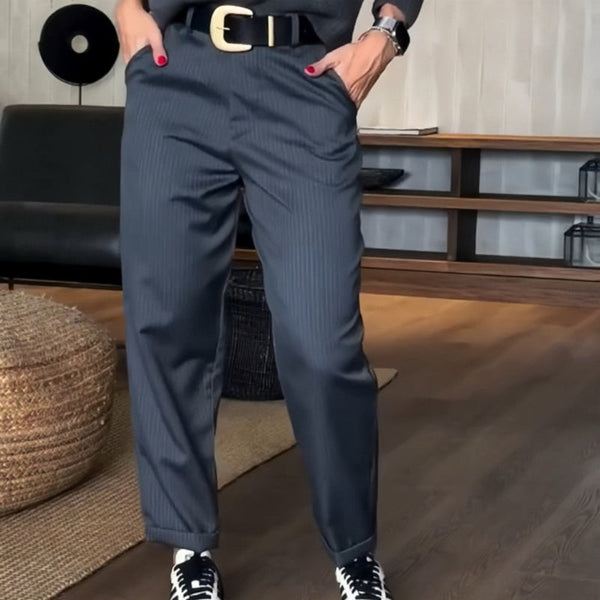 Women’s High-Waisted Pinstripe Trousers