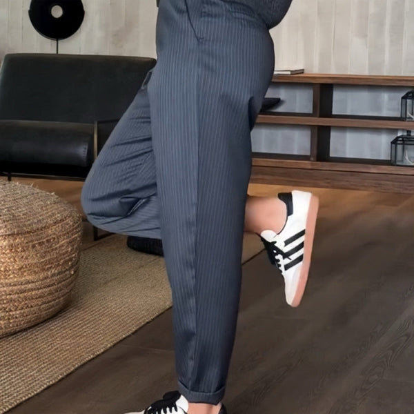 Women’s High-Waisted Pinstripe Trousers