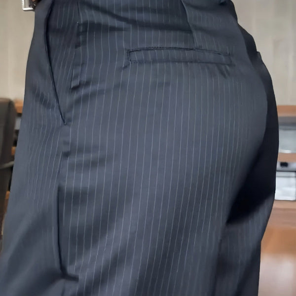 Women’s High-Waisted Pinstripe Trousers