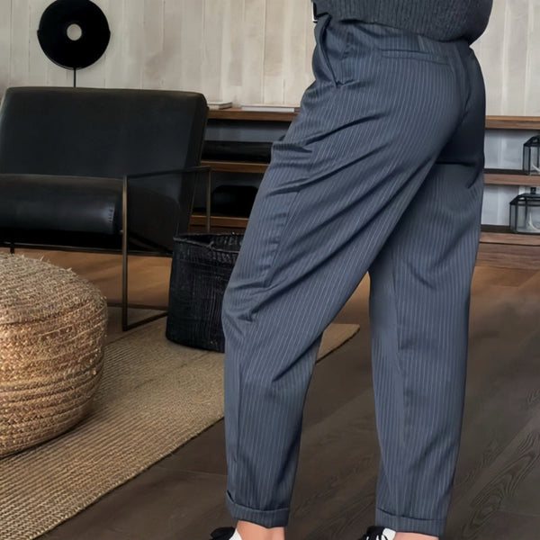 Women’s High-Waisted Pinstripe Trousers