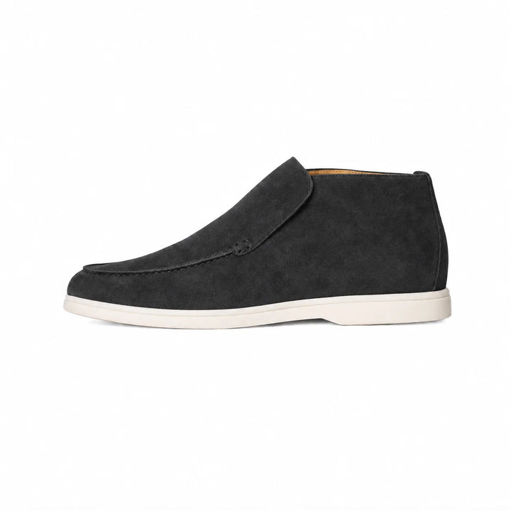 Men’s Dark Grey Suede Loafers - Vincenzo