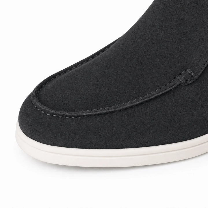 Men’s Dark Grey Suede Loafers - Vincenzo