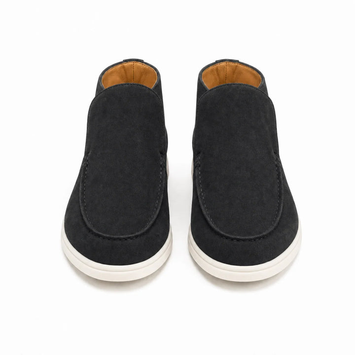 Men’s Dark Grey Suede Loafers - Vincenzo