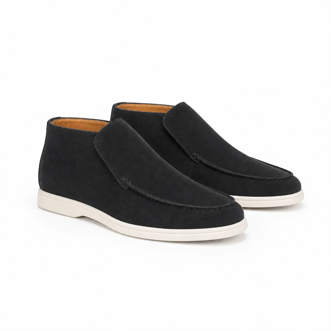 Men’s Dark Grey Suede Loafers - Vincenzo