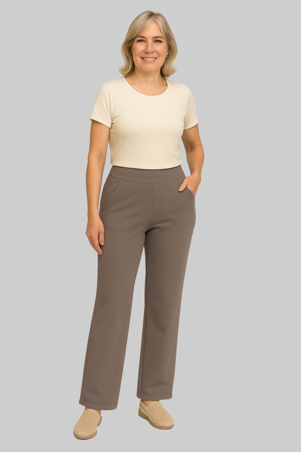 Women’s High-Waisted Stretch Wide-Leg Trousers